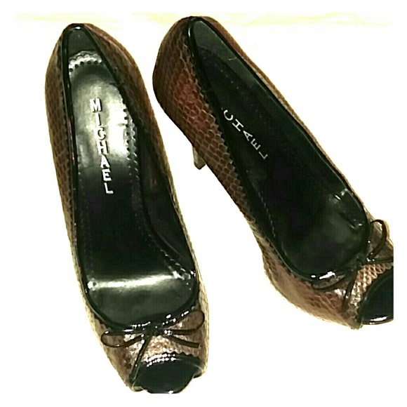 Brown & Black Heels by Michael sz 8 - Picture 1 of 6
